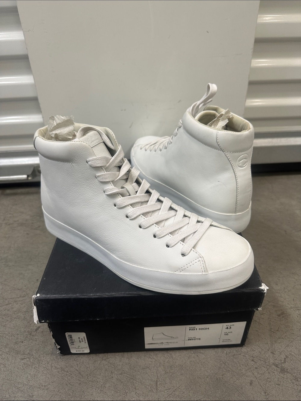 rag & bone White High-Top Leather Sneakers